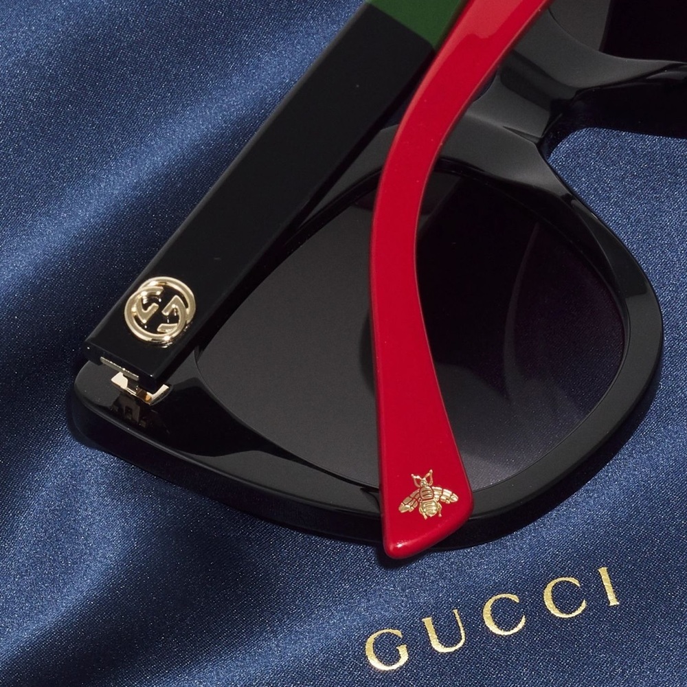 New - Gucci Web GG0163SN Cat-eye Sunglasses - Picture 7 of 16